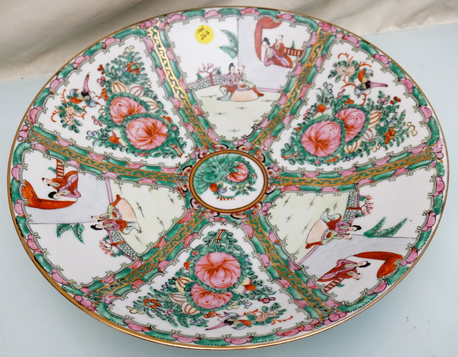 LARGE VINTAGE ROSE MEDALLION CHARGER (1 of 5)