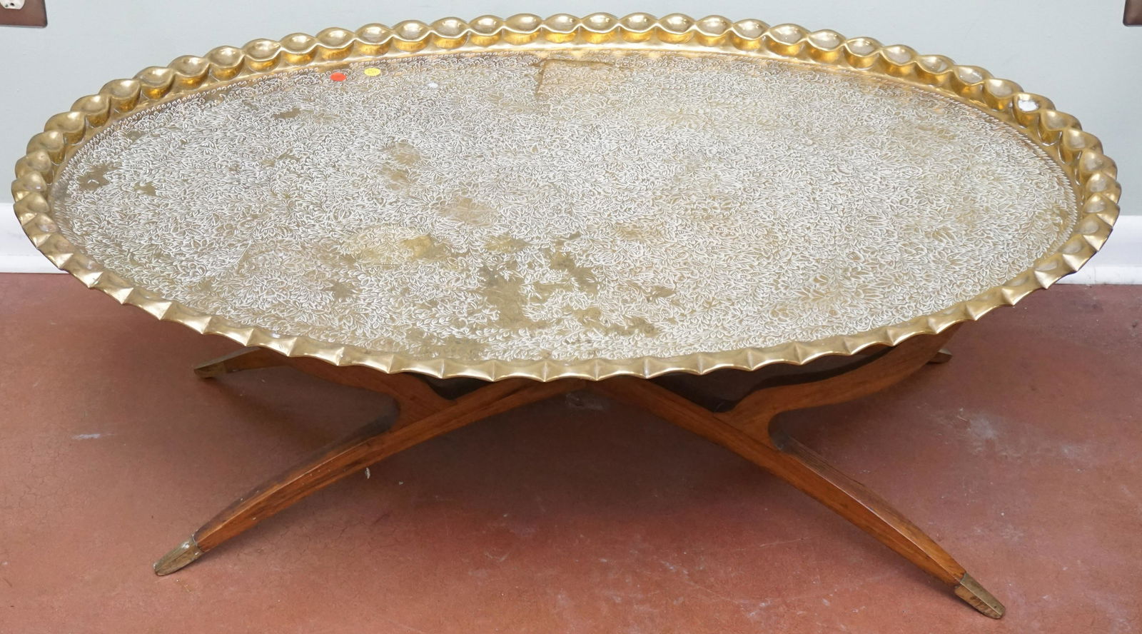 LARGE MCM MOROCCAN BRASS TABLE (1 of 8)