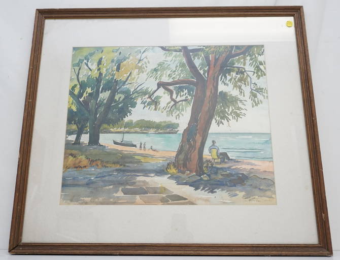 MID CENTURY 1952 WATERCOLOR VAN BUREN BAY (0344) on Jan 29, 2023