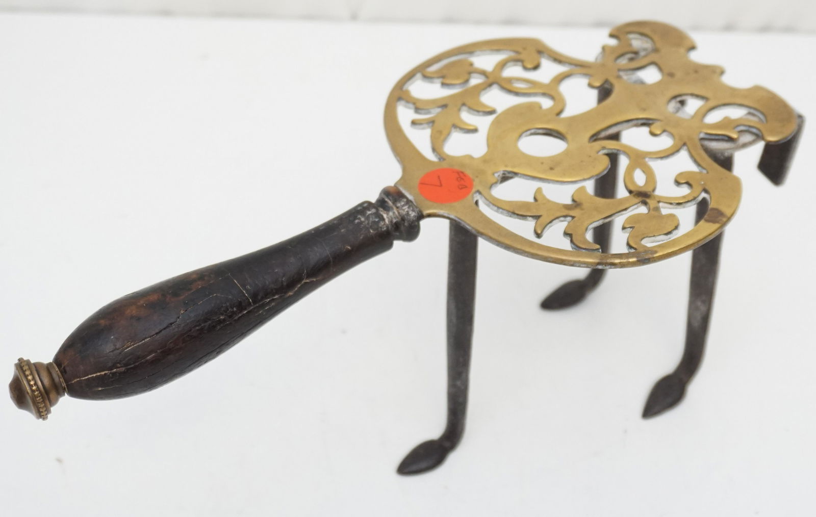 ANTIQUE ENGLISH BRASS FIREPLACE TRIVET (1 of 6)