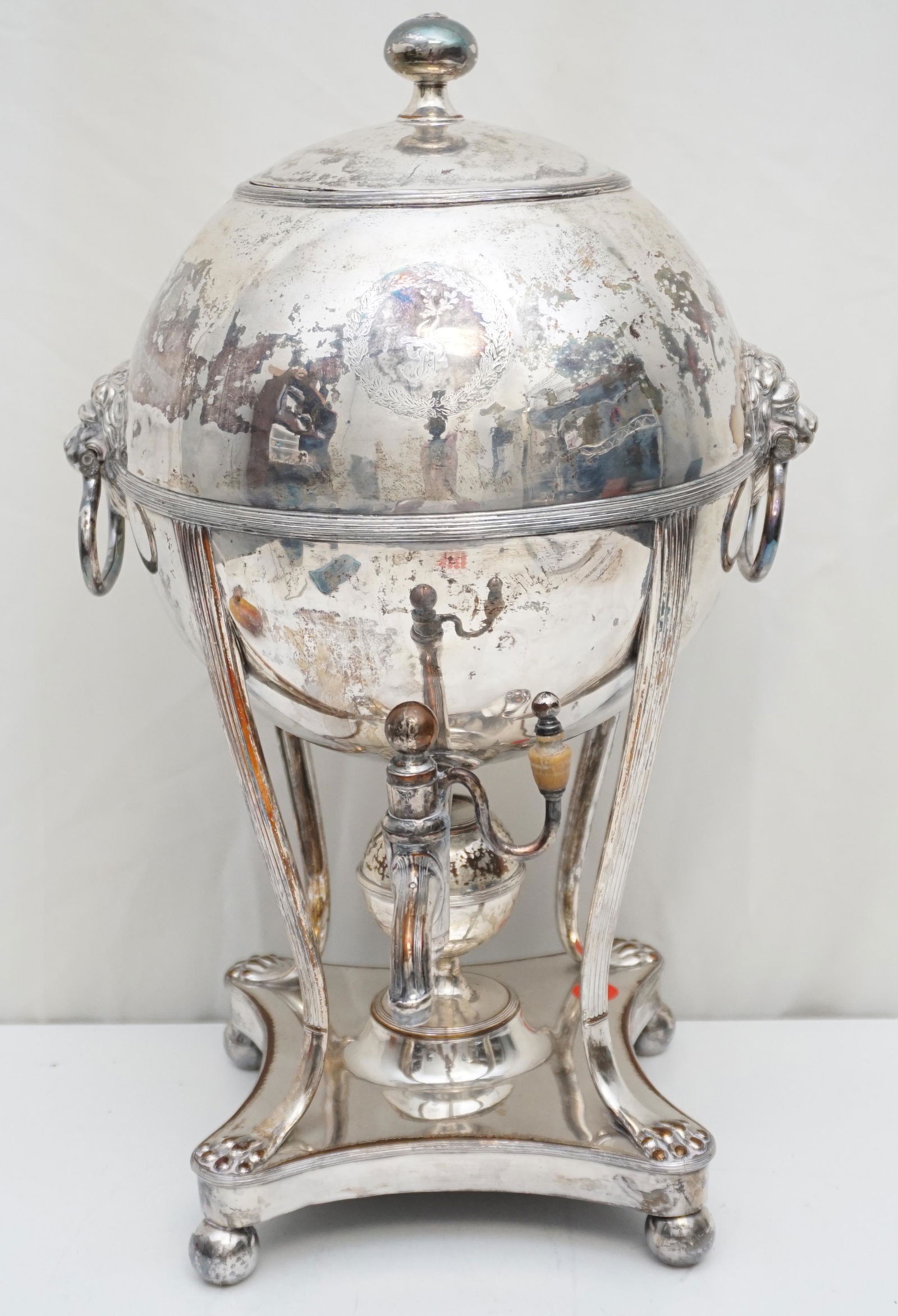 ANTIQUE SILVER PLATE COFFEE URN (1 of 10)