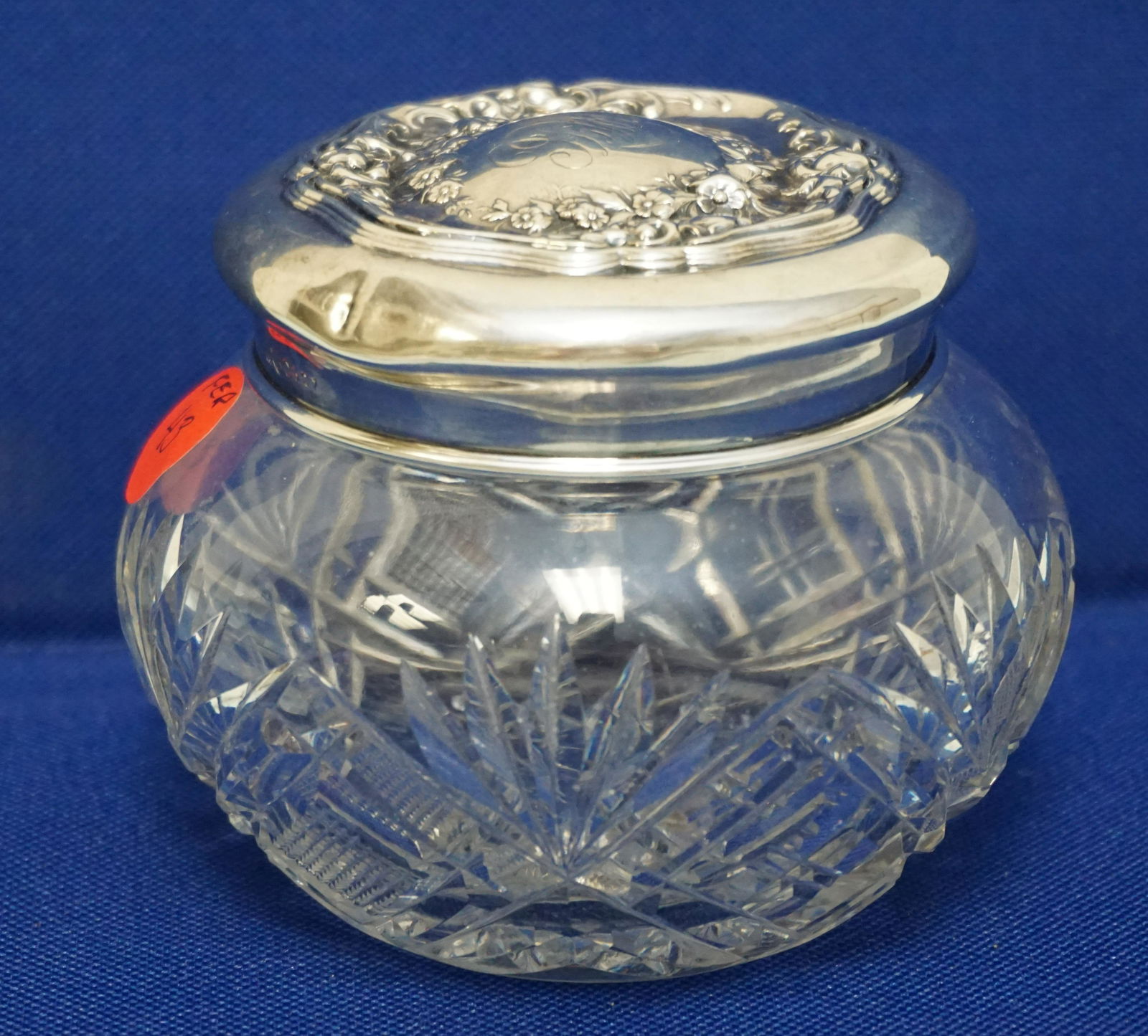 STERLING & CUT GLASS VANITY JAR (1 of 5)