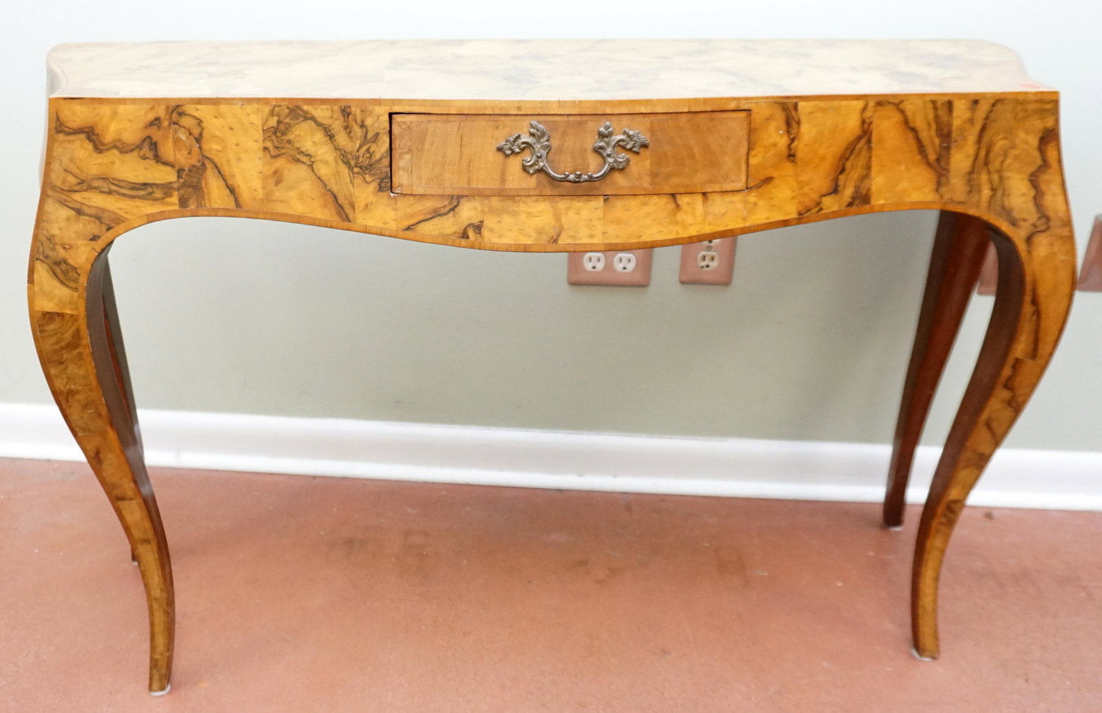 VINTAGE ITALIAN BURLWOOD CONSOLE TABLE (1 of 7)