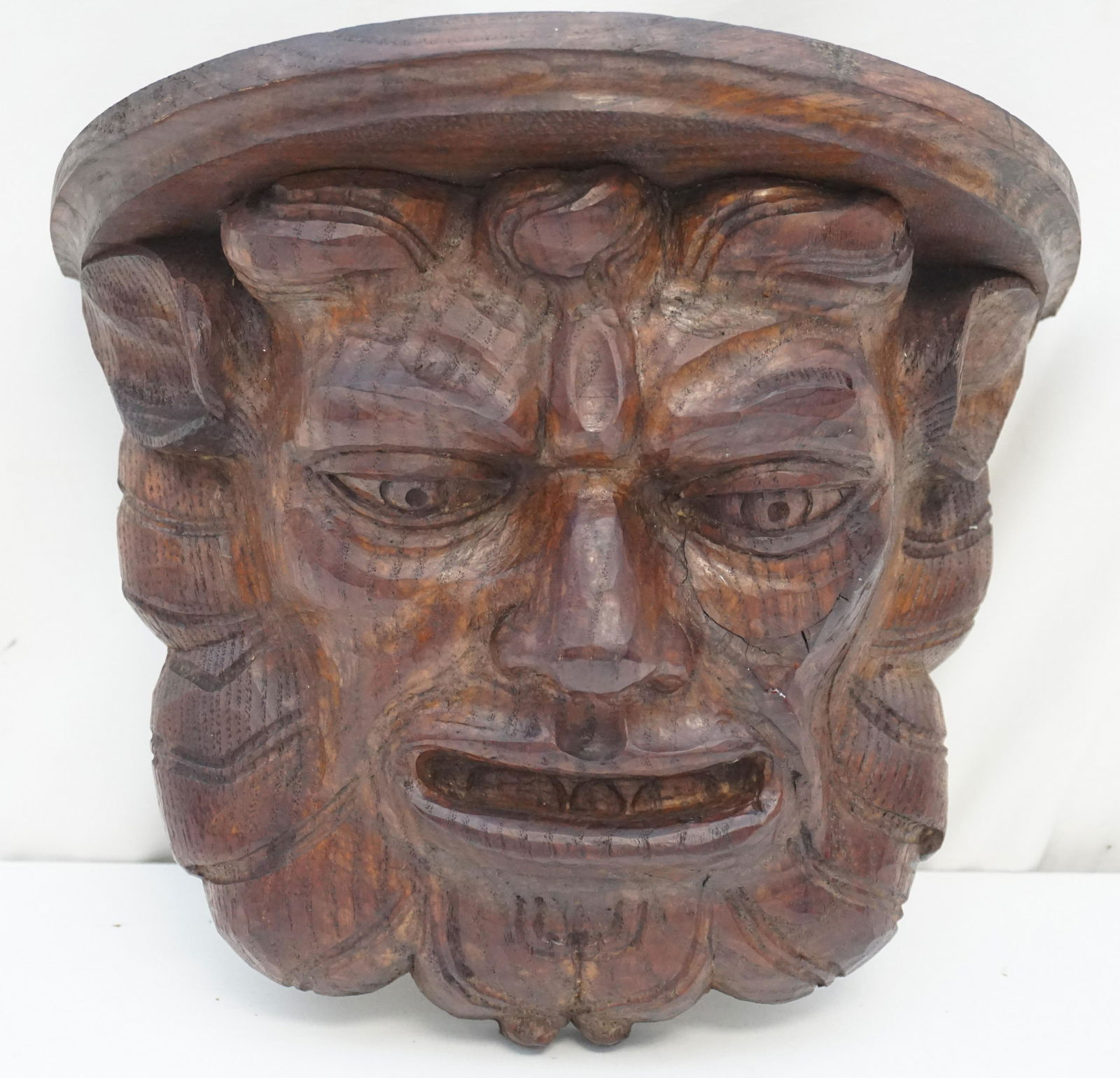 HAND CARVED WOOD WALL SCONCE (1 of 5)