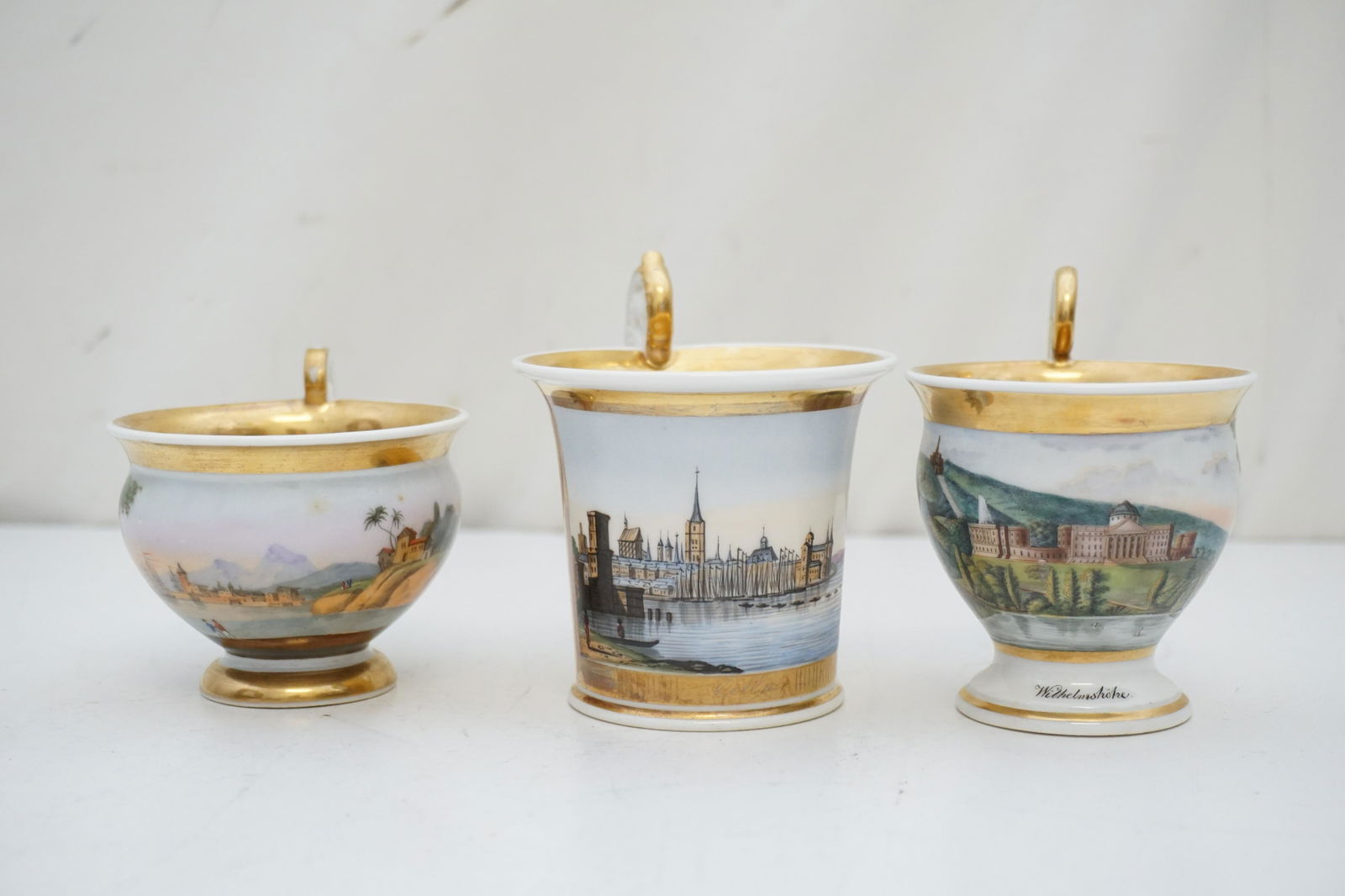 3 ANTIQUE HAND PAINTED GERMAN CUPS (1 of 6)