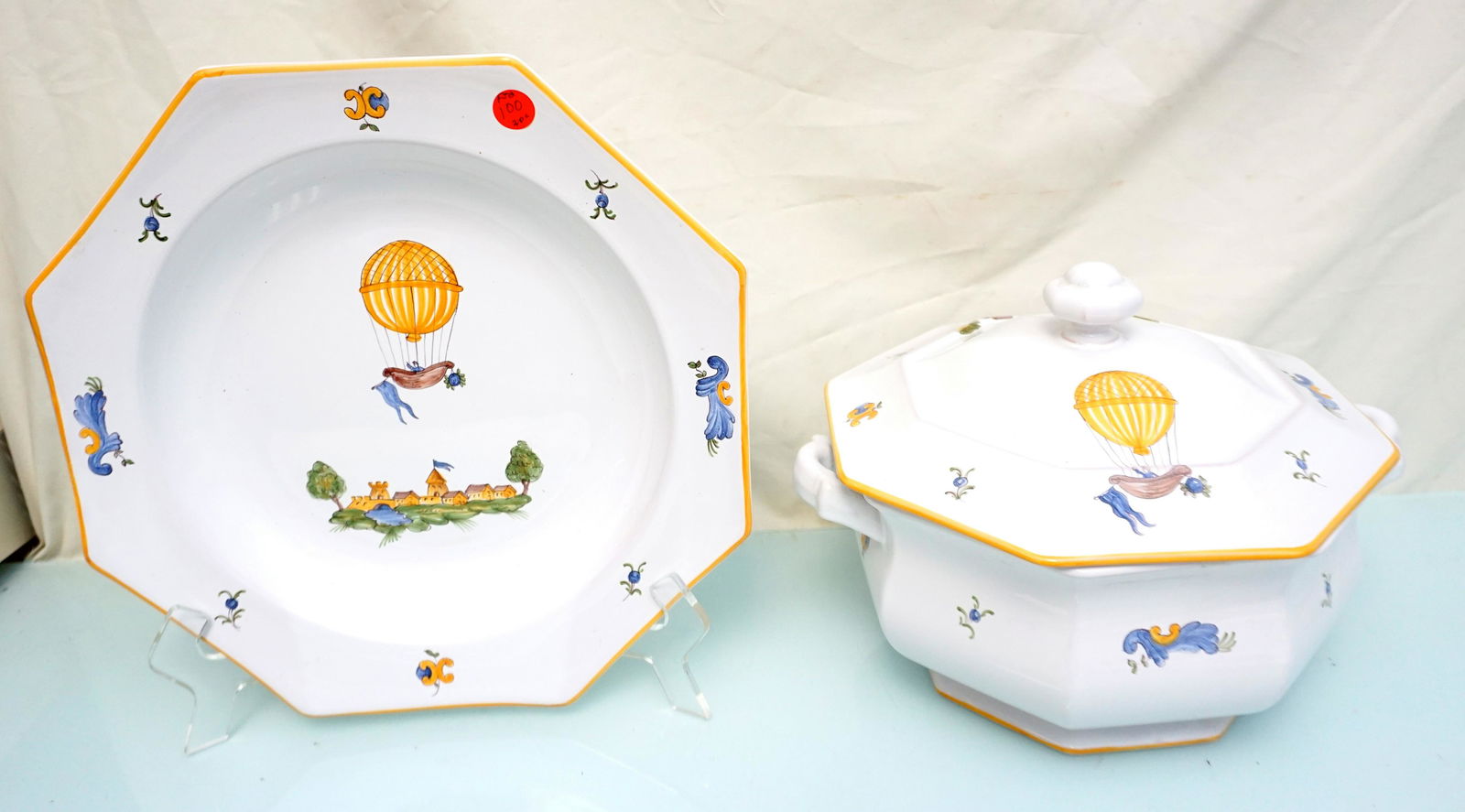 FRENCH FAINCE ATELIER DE SEGRES TUREEN & PLATTER (1 of 9)