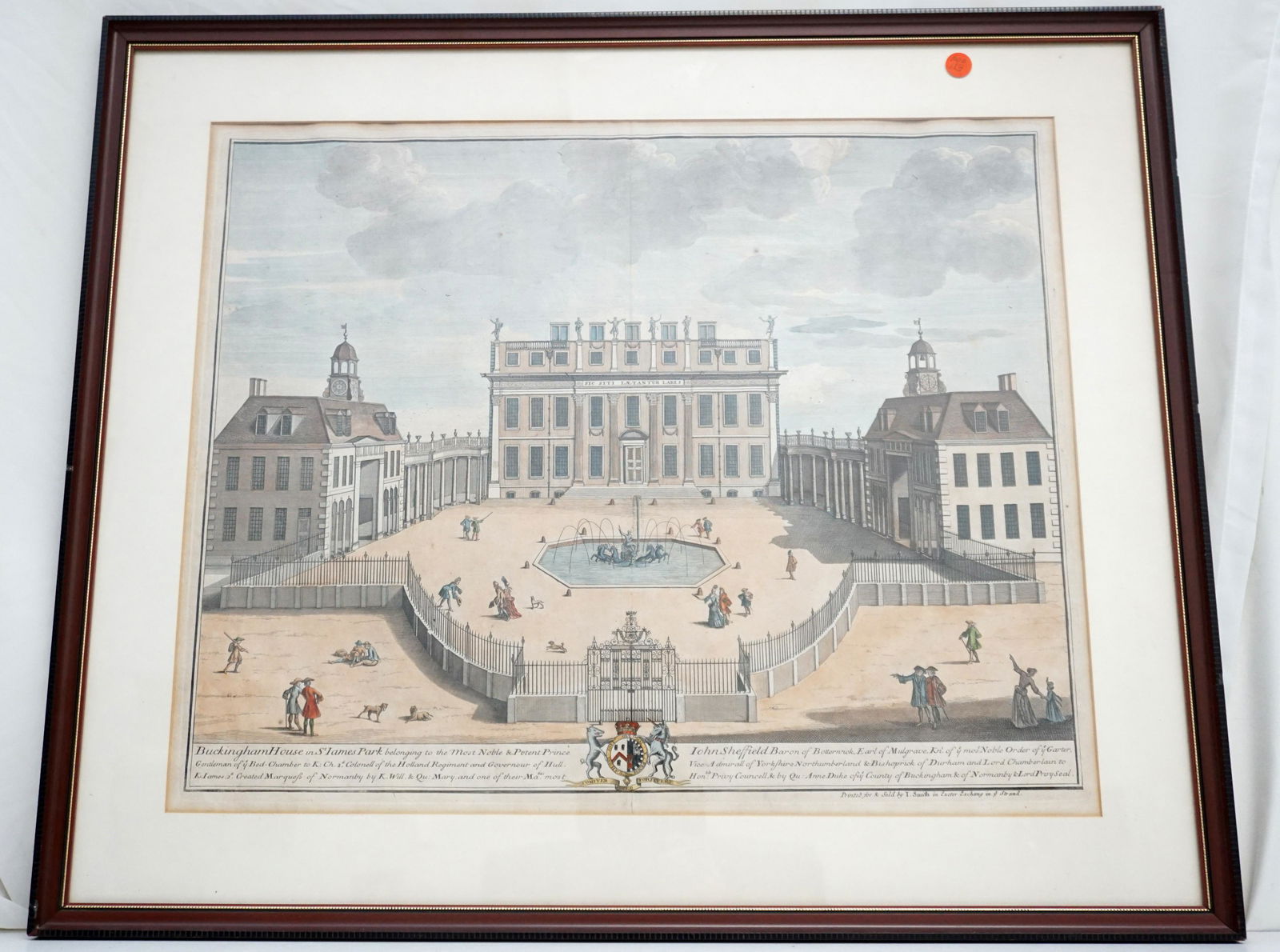 HAND COLORED c. 1720 COPPER PLATE ENGRAVING (1 of 8)