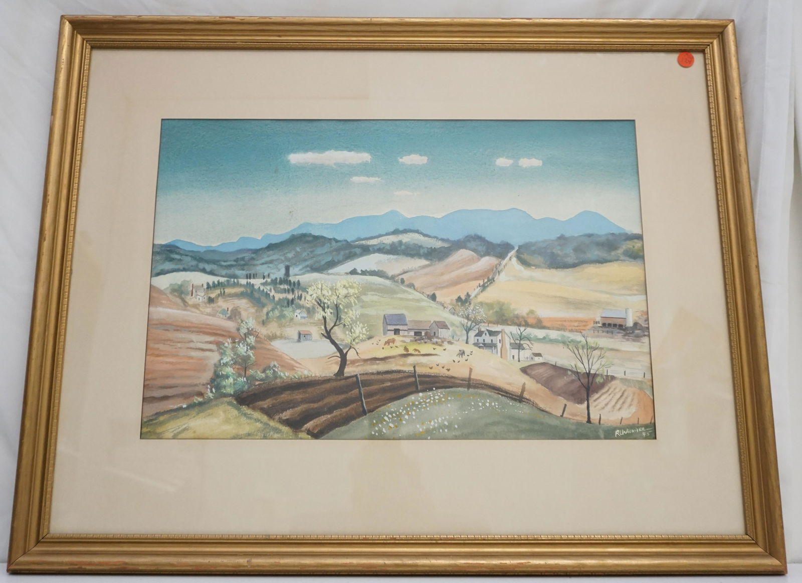 R.L. WICKISER (1910-1998) WATERCOLOR GOUACHE (1 of 5)