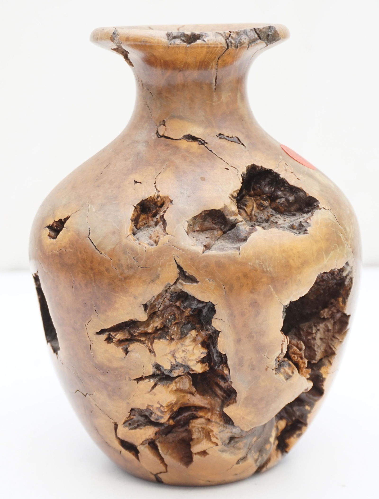 TURNED BURL WOOD VASE (1 of 7)