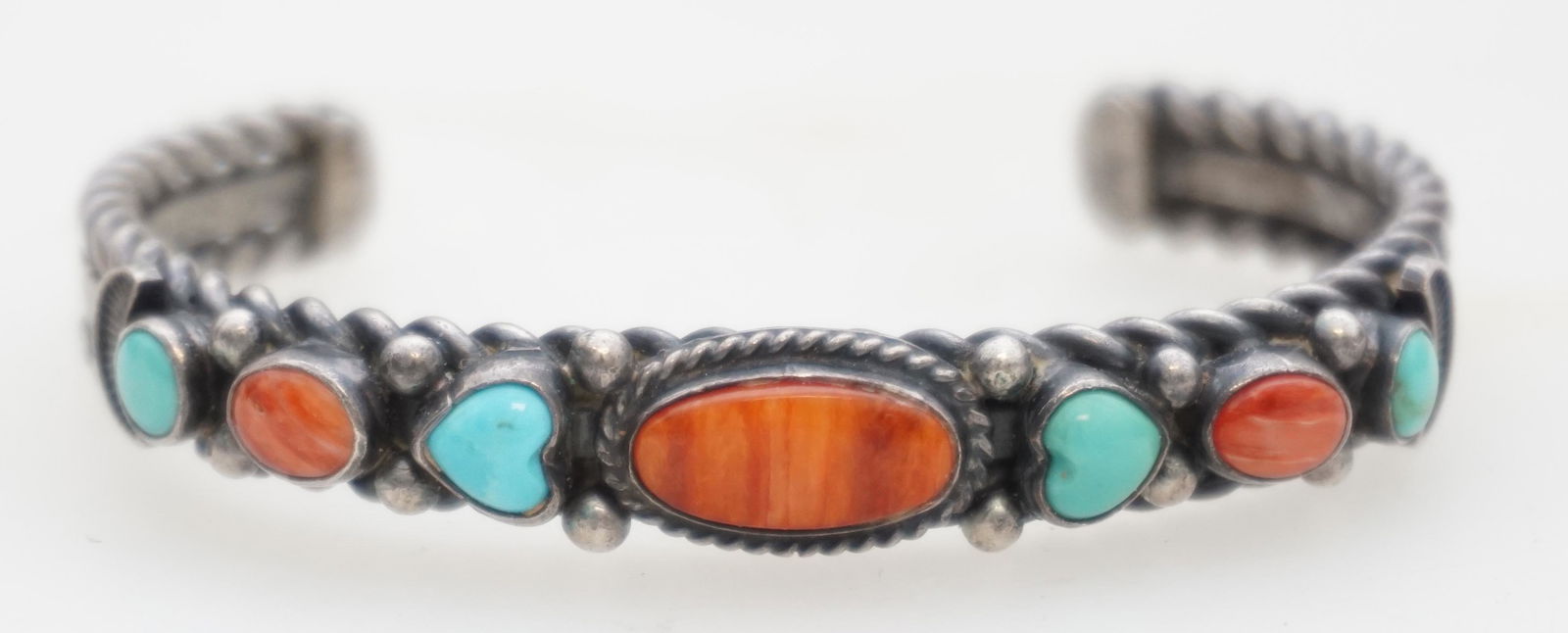 DAVID REEVES NAVAJO STERLING TURQUOISE CUFF BRACELET (1 of 8)