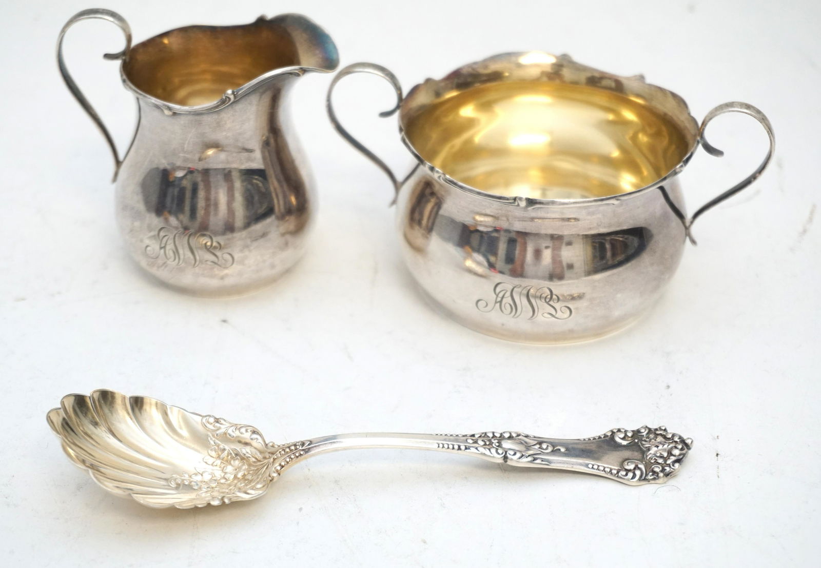 3 PC GORHAM STERLING SUGAR & CREAMER (1 of 9)