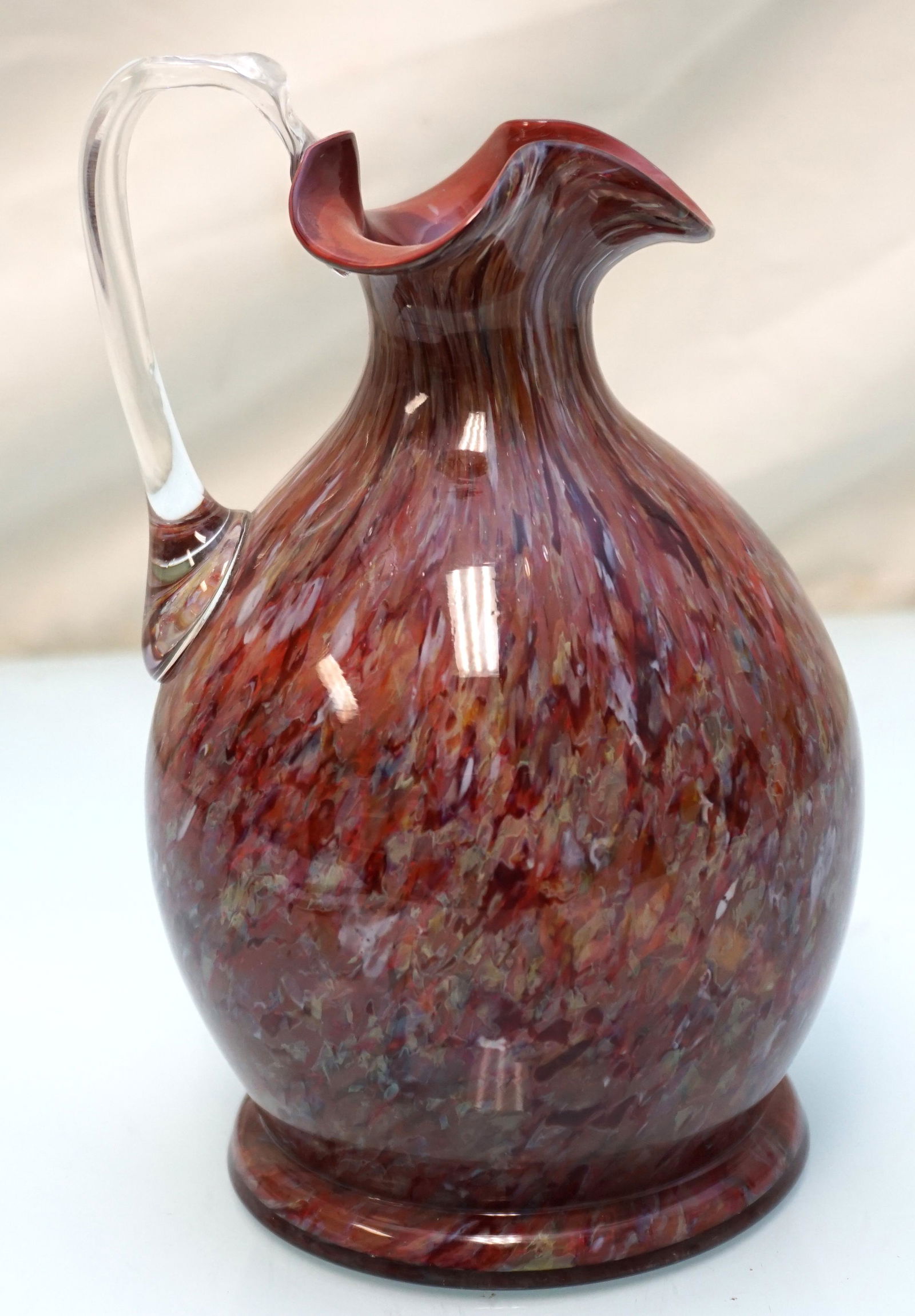 ART GLASS BLOWN CASED GLASS CONFETTI JUG (1 of 5)
