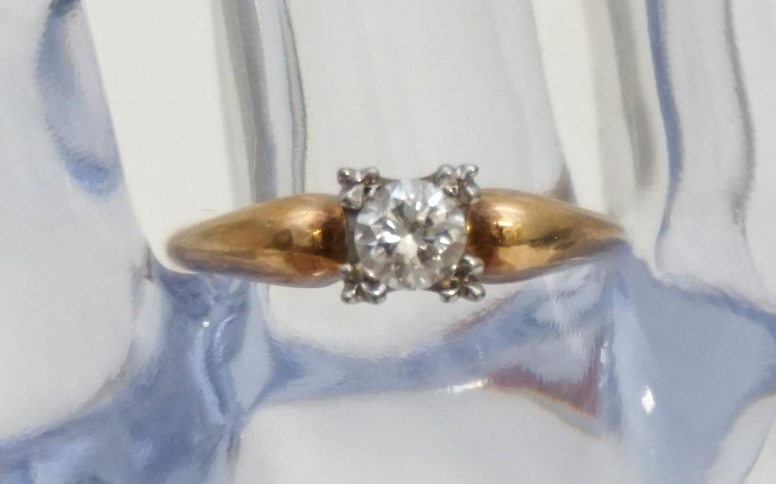 0.30CT DIAMOND 14KT GOLD SOLITAIRE RING (SZ 6.5) (1 of 3)