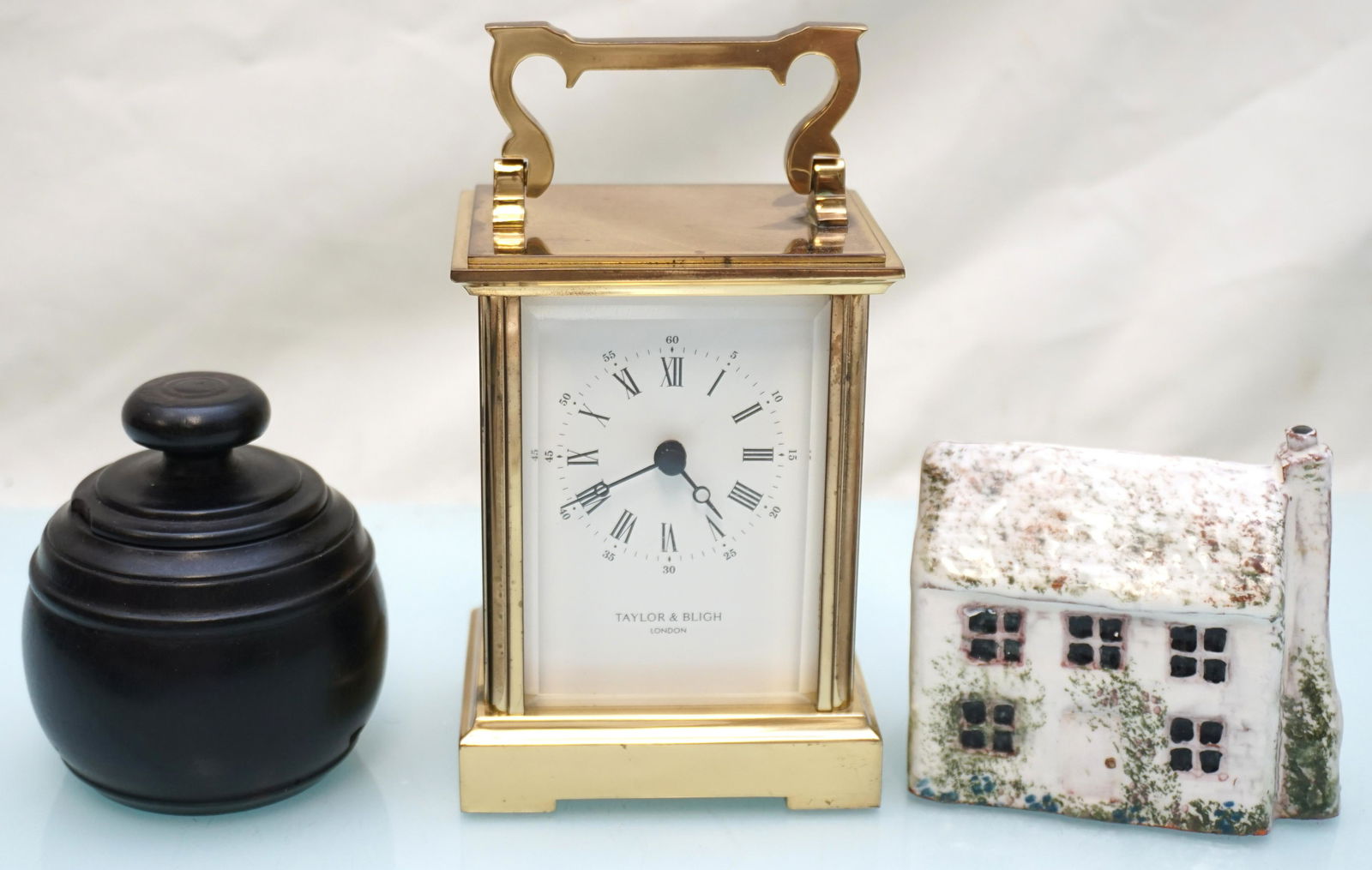 3 PC ENGLISH CLOCK - TREEN - POTTERY (1 of 7)