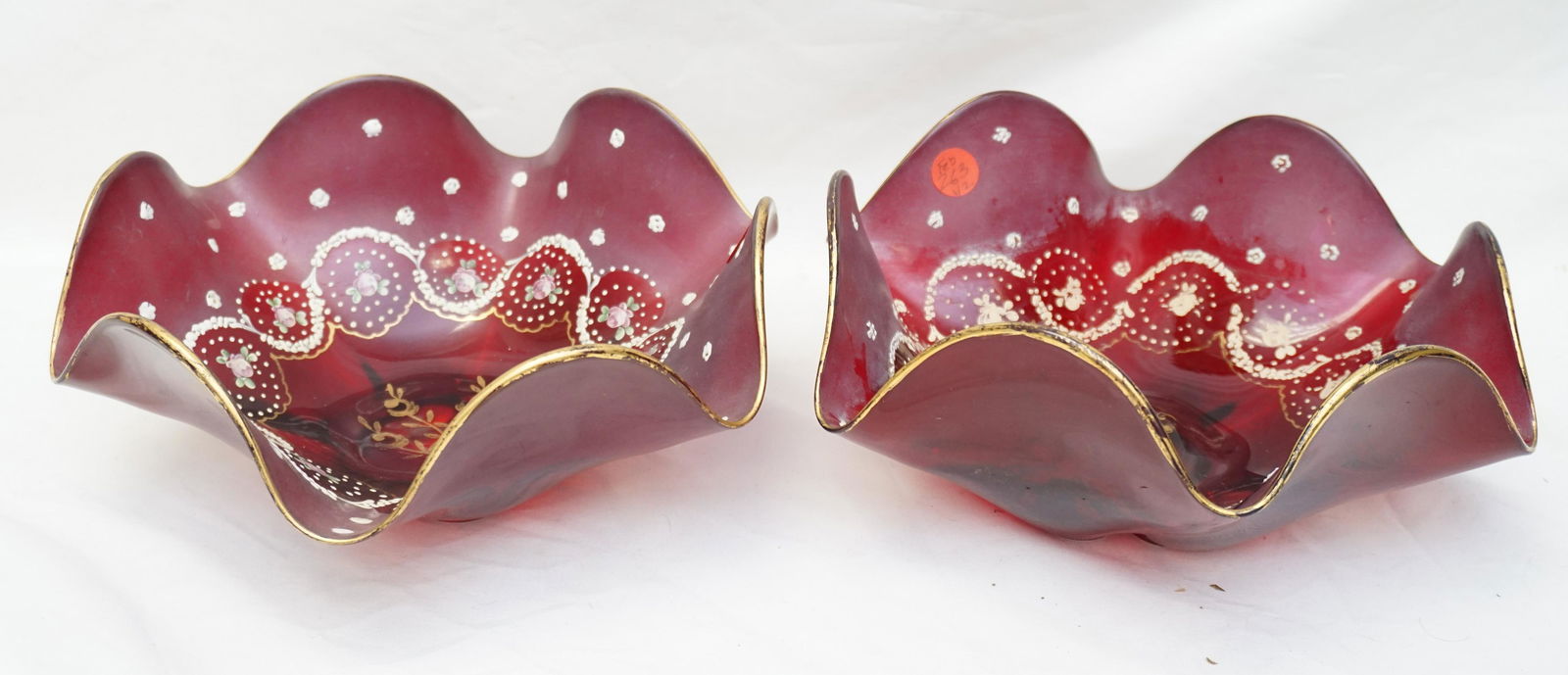 2 CHARLETON RUBY GLASS BOWLS (1 of 7)