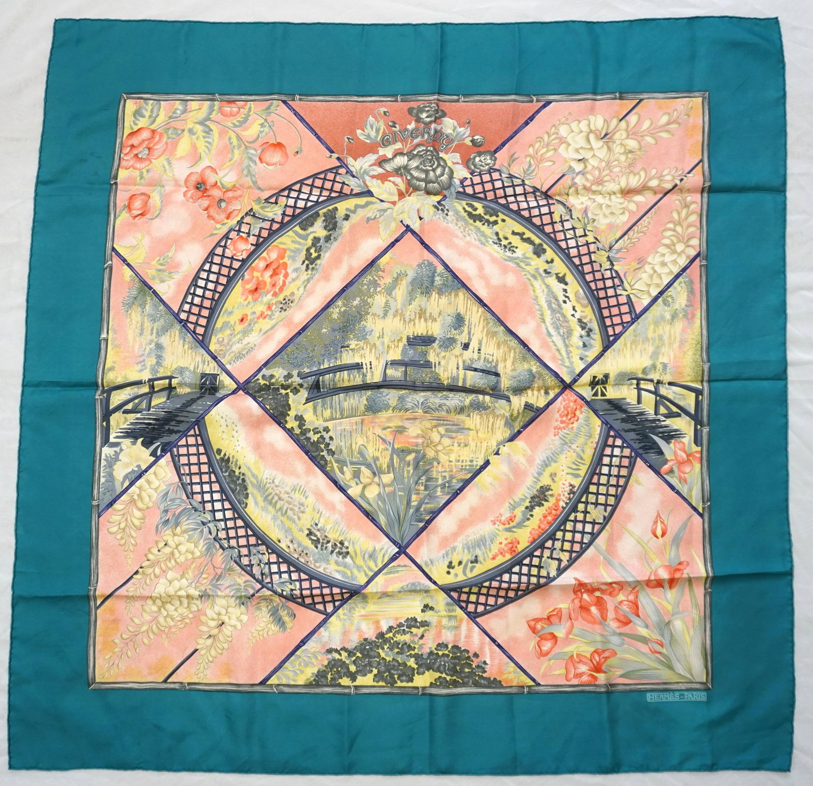 HERMES PARIS "GIVERNY" SILK SCARF (1 of 12)