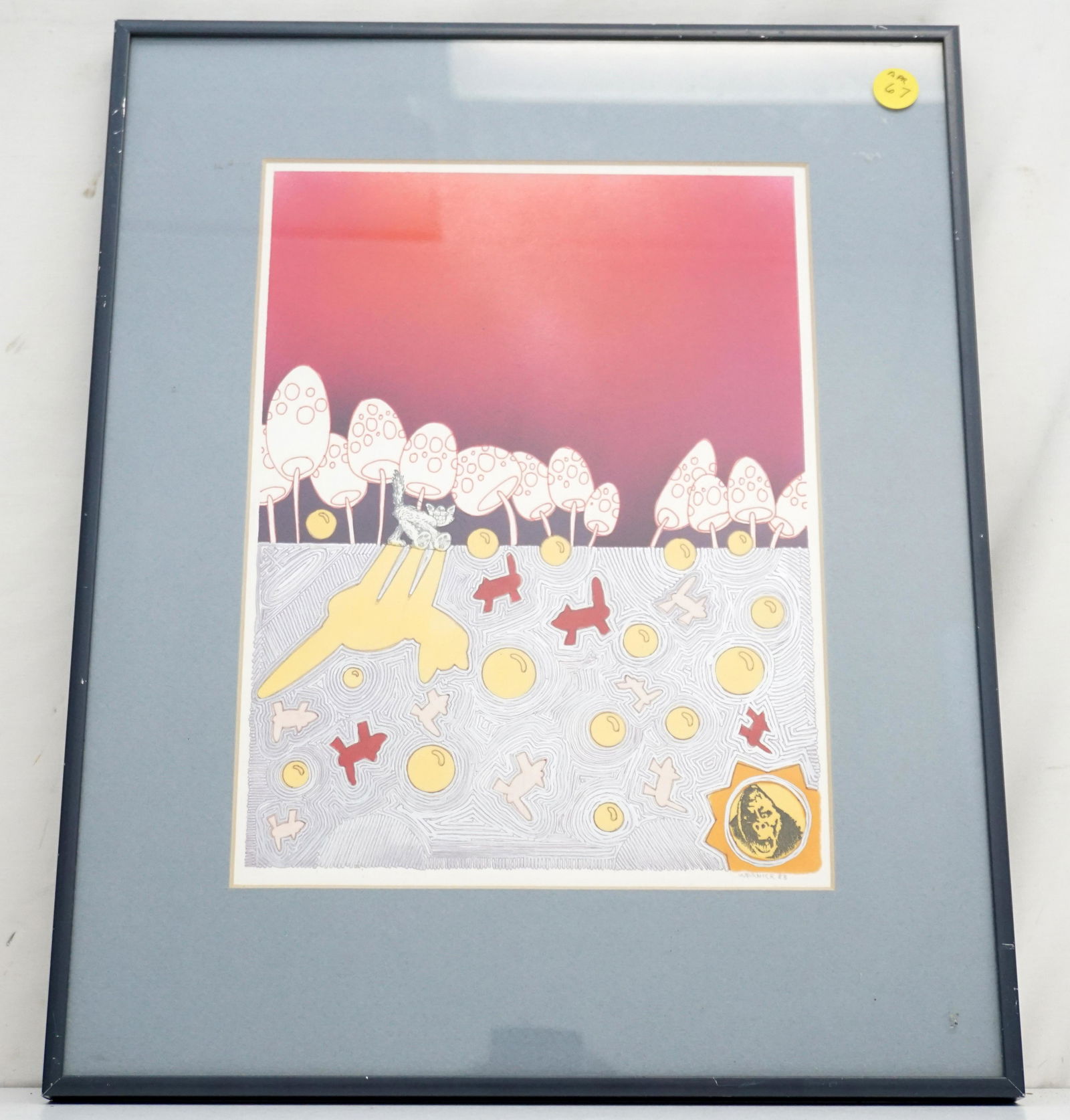 ROB WARNICK CAT AND MUSHROOMS LITHO (1 of 6)