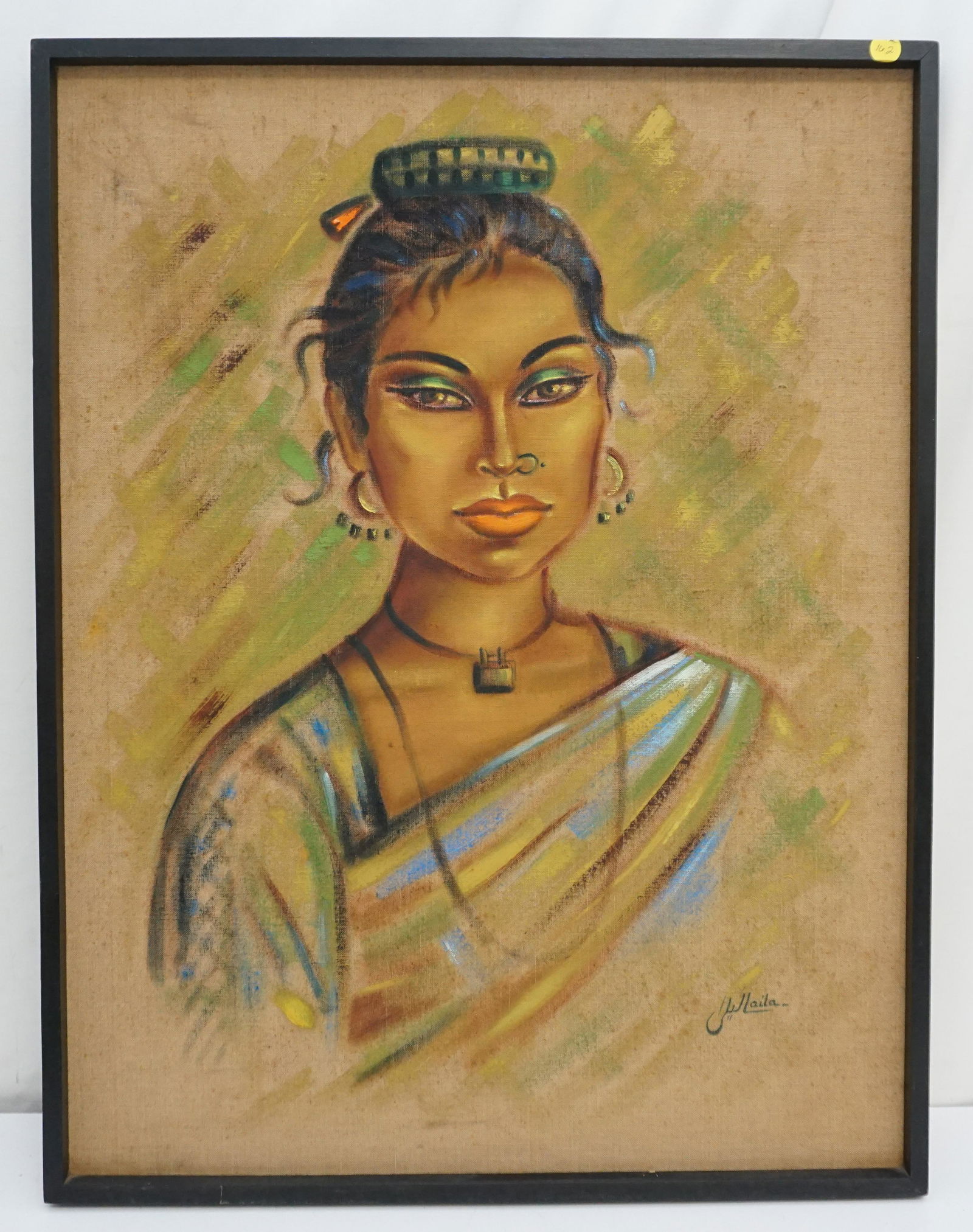 LAILA SHAHZADA (1926-1994) MID CENTURY WOMANS PORTRAIT (1 of 4)