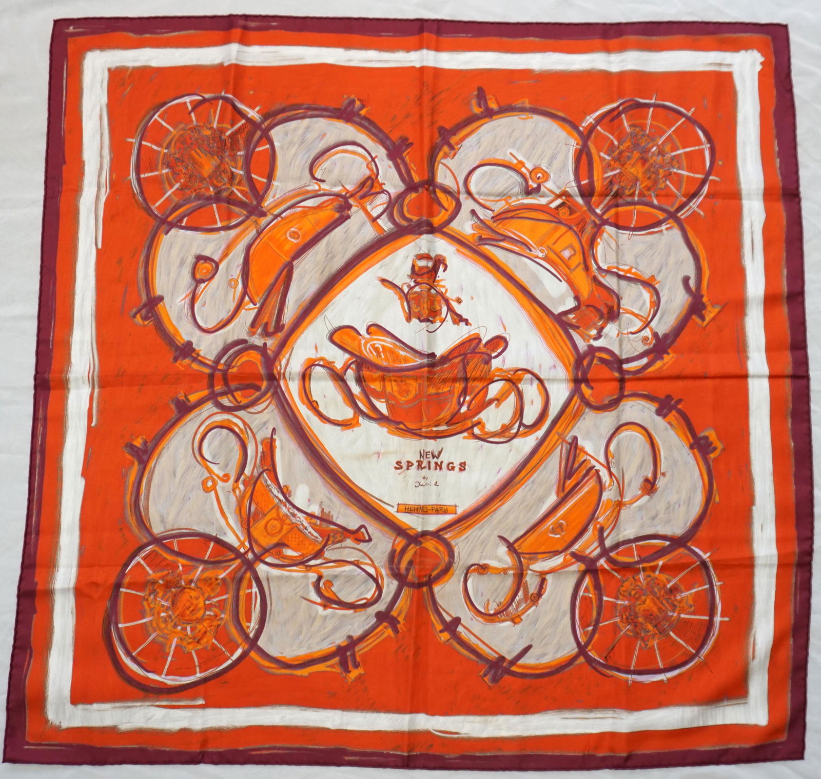 HERMES PARIS "NEW SPRINGS" SILK SCARF (1 of 10)