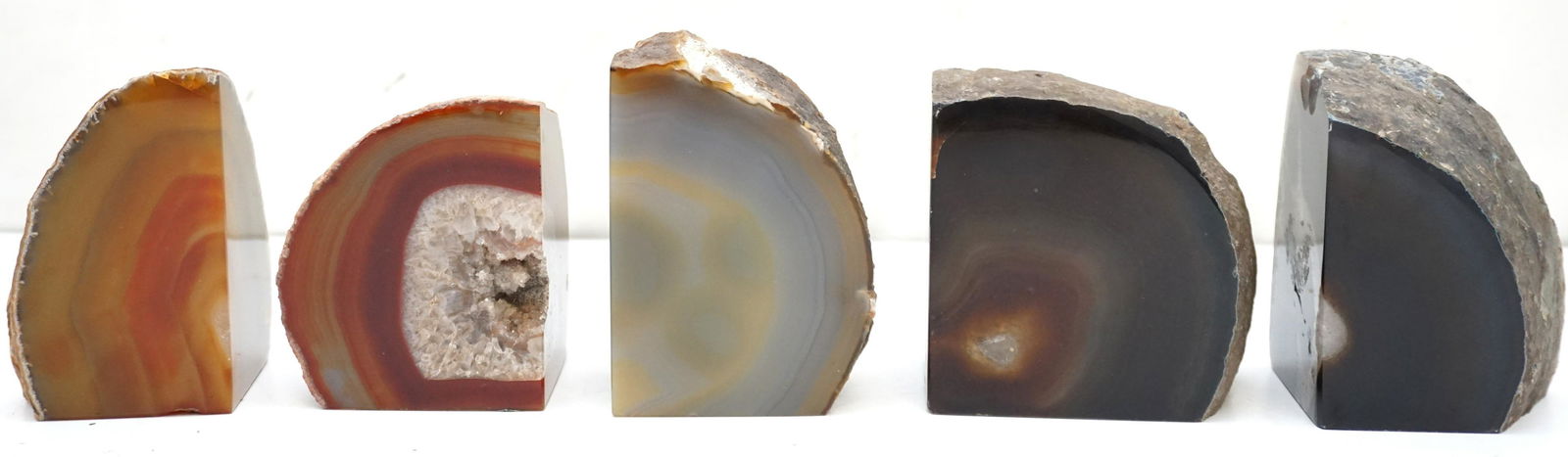 5 BRAZILIAN AGATE GEODE BOOKENDS (1 of 5)