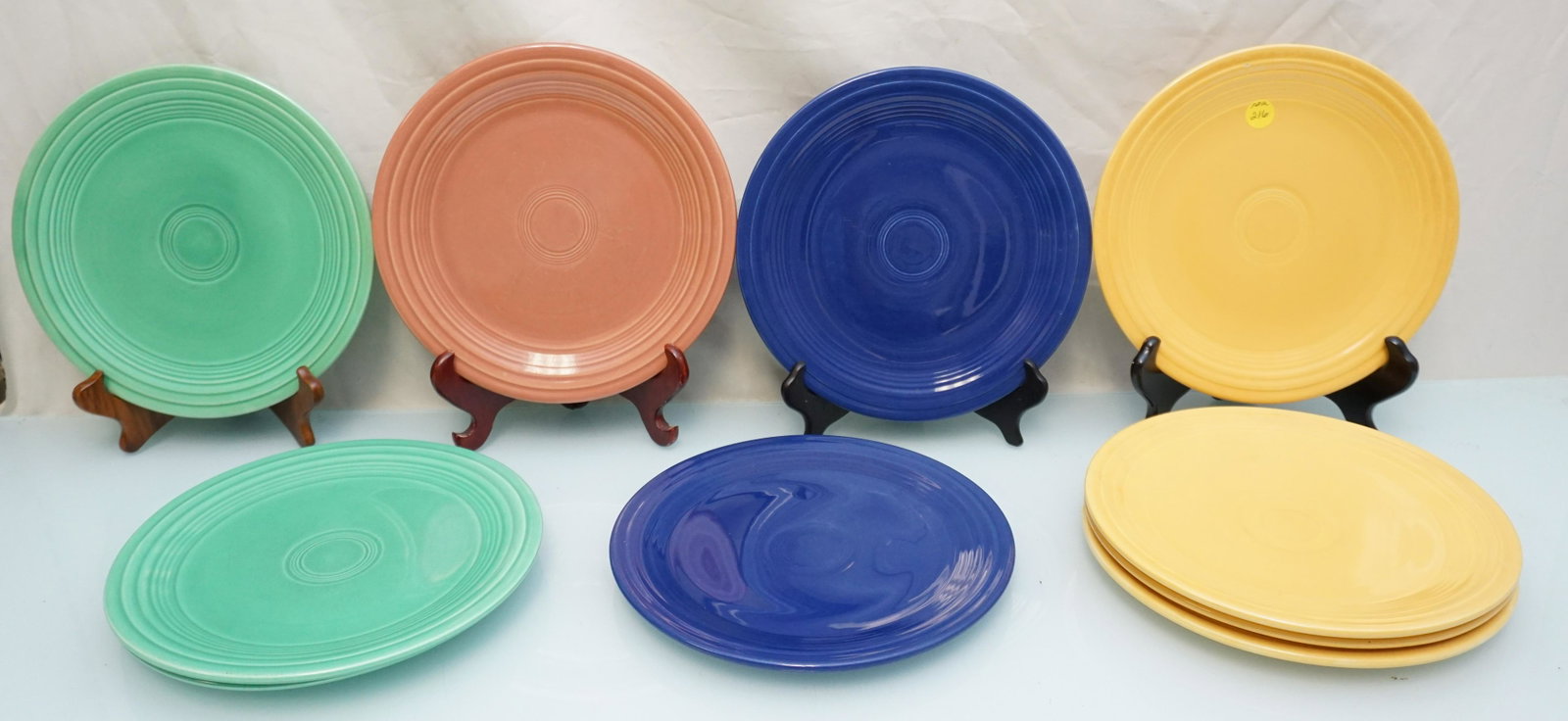 10 1950s FIESTA LUNCHEON PLATES: 10 Fiesta Luncheon Plates. Weight on all 14 pds. PROVENANCE: A Private Charleston SC Estate. NO IN HOUSE SHIPPING. *******Pickup or Shipping on this item offered through, UPS (843) 203-3466 store7194@