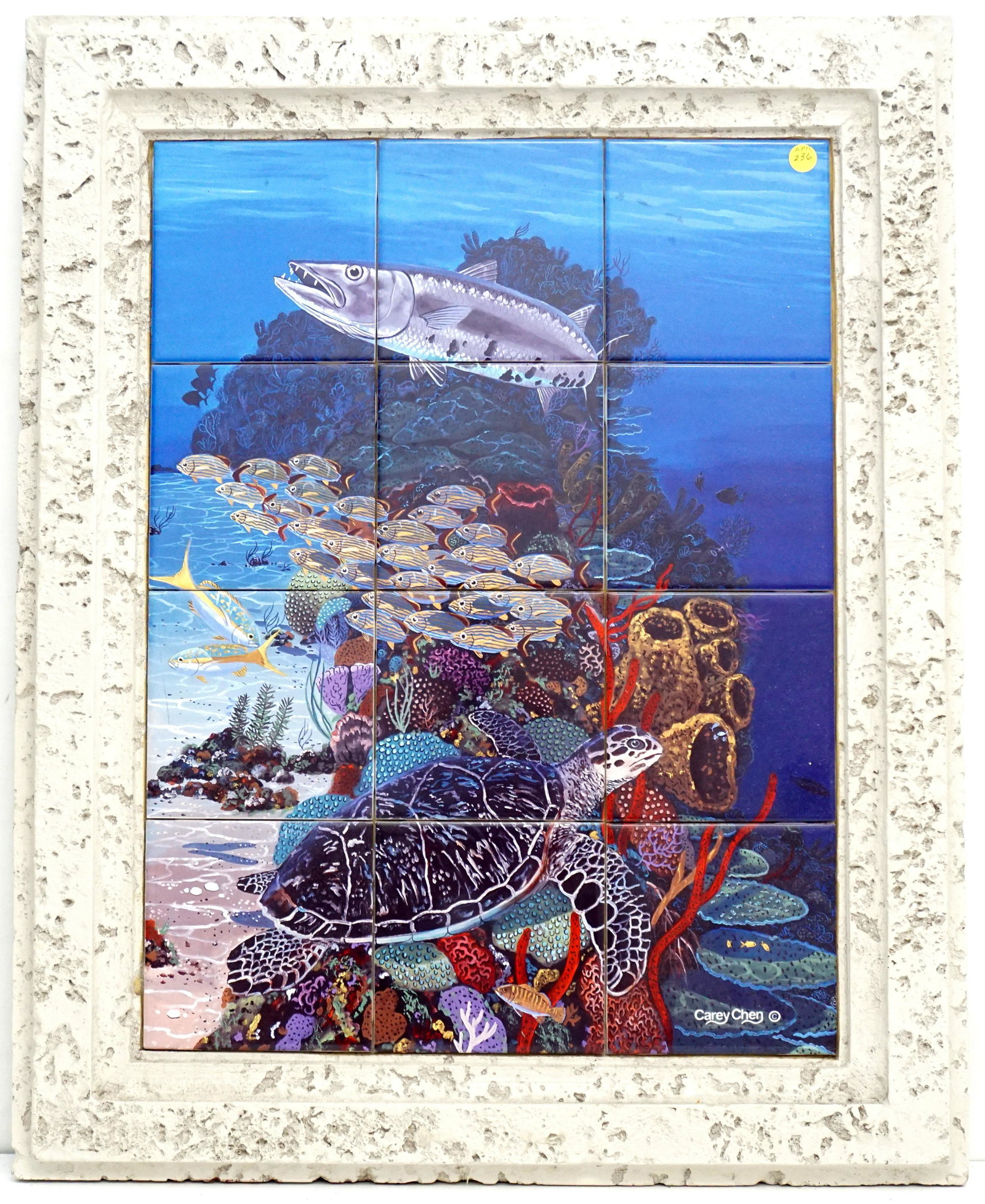 CAREY CHEN TILE MURAL CAYMAN TURTLE (1 of 5)