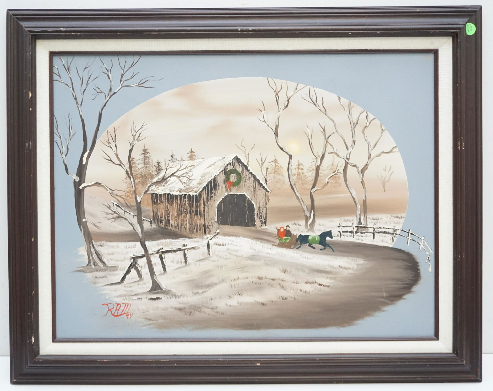 COVERED BRIDGE OIL PAINTING (1 of 6)