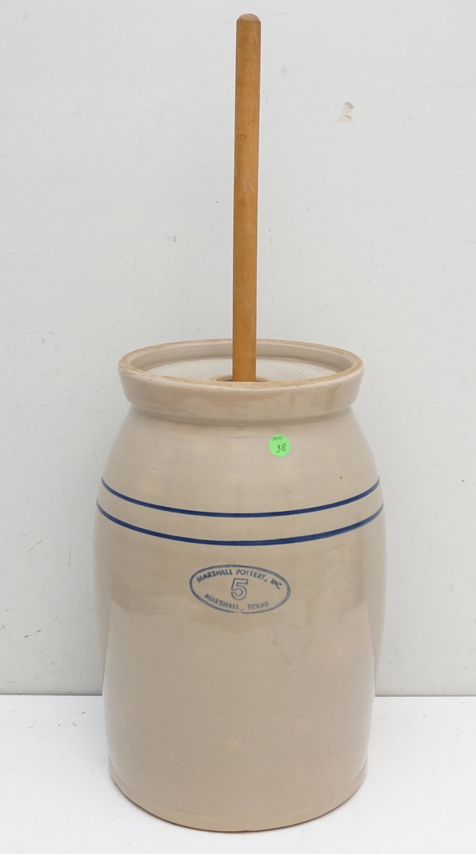 VINTAGE MARSHALL POTTERY 5 GALLON BUTTER CHURN (1 of 7)