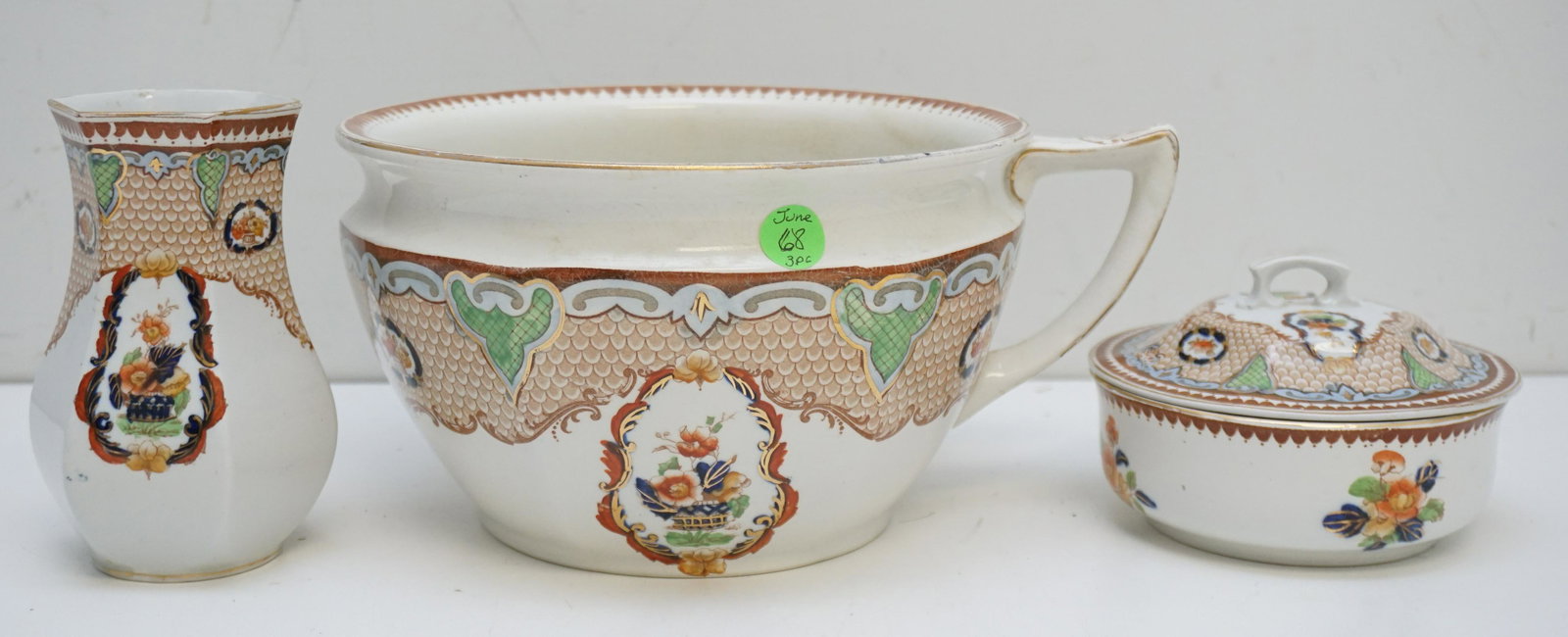 3 pc ANTIQUE ENGLISH CORONAWARE BATH SET (1 of 10)