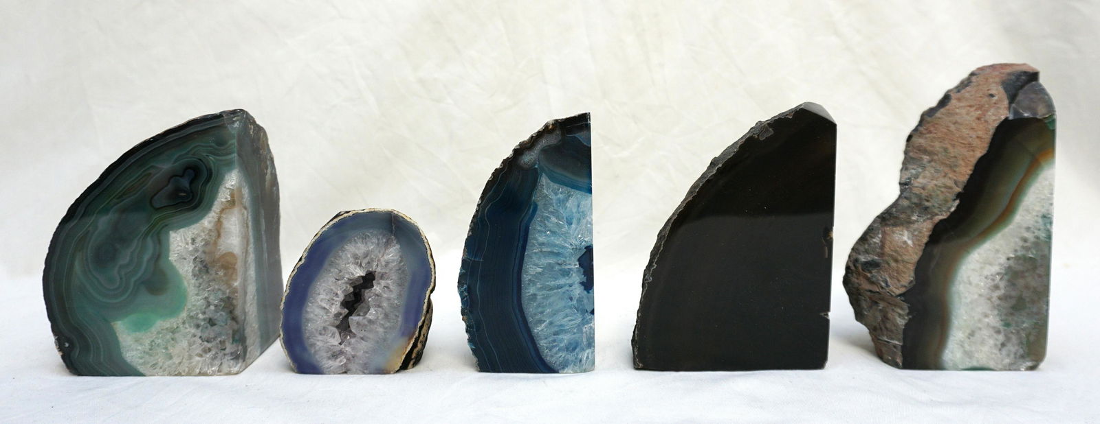 5 BRAZILIAN AGATE GEODE BOOKENDS (1 of 7)