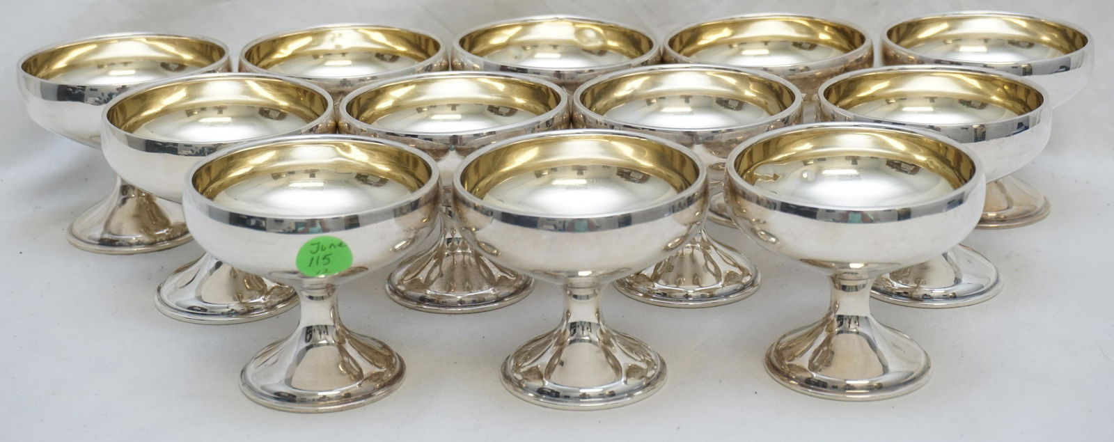 12 STERLING SILVER CHAMPAGNE COUPES / SHERBETS (1 of 6)