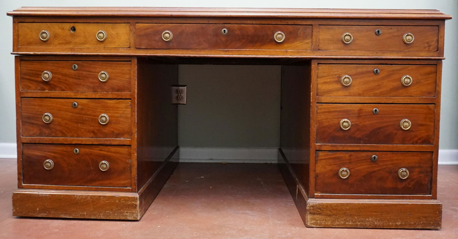ANTIQUE ENGLISH REGENCY PARTNERS DESK (1 of 14)