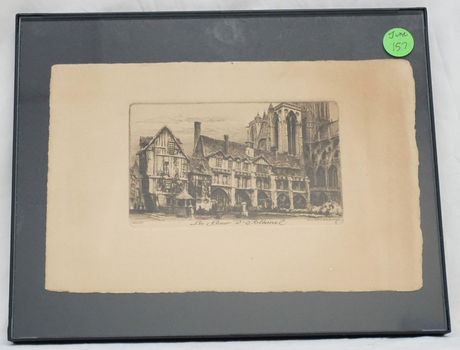 CHARLES PINET LE COUR D' ALBANEL ETCHING (1 of 3)