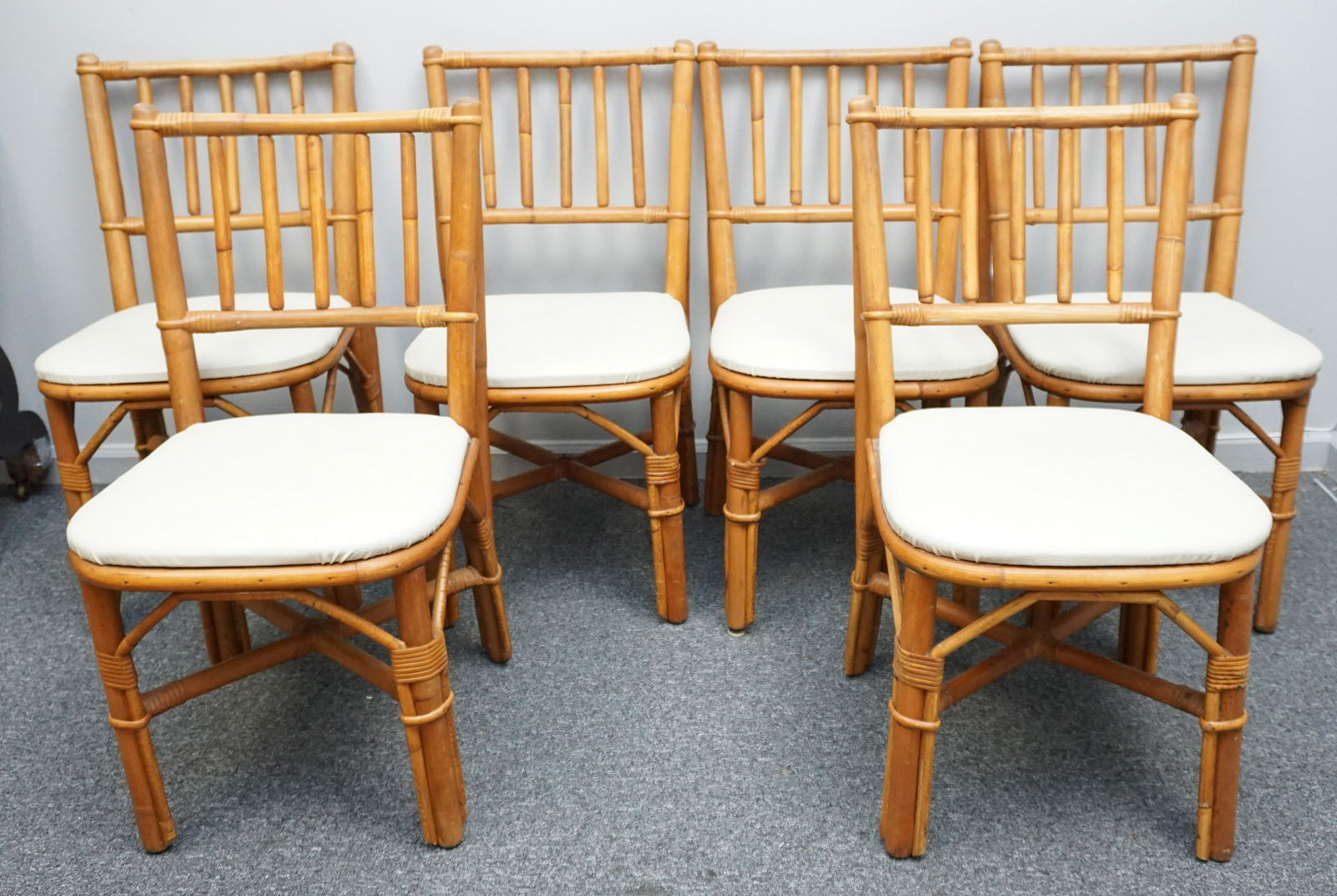 6 MID CENTURY BAMBOO DINING CHAIRS (1 of 7)