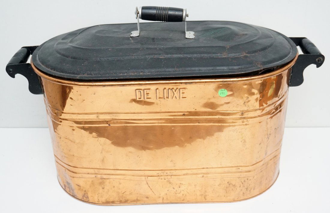 LARGE ANTIQUE DELUXE COPPER TUB / POT (1 of 7)