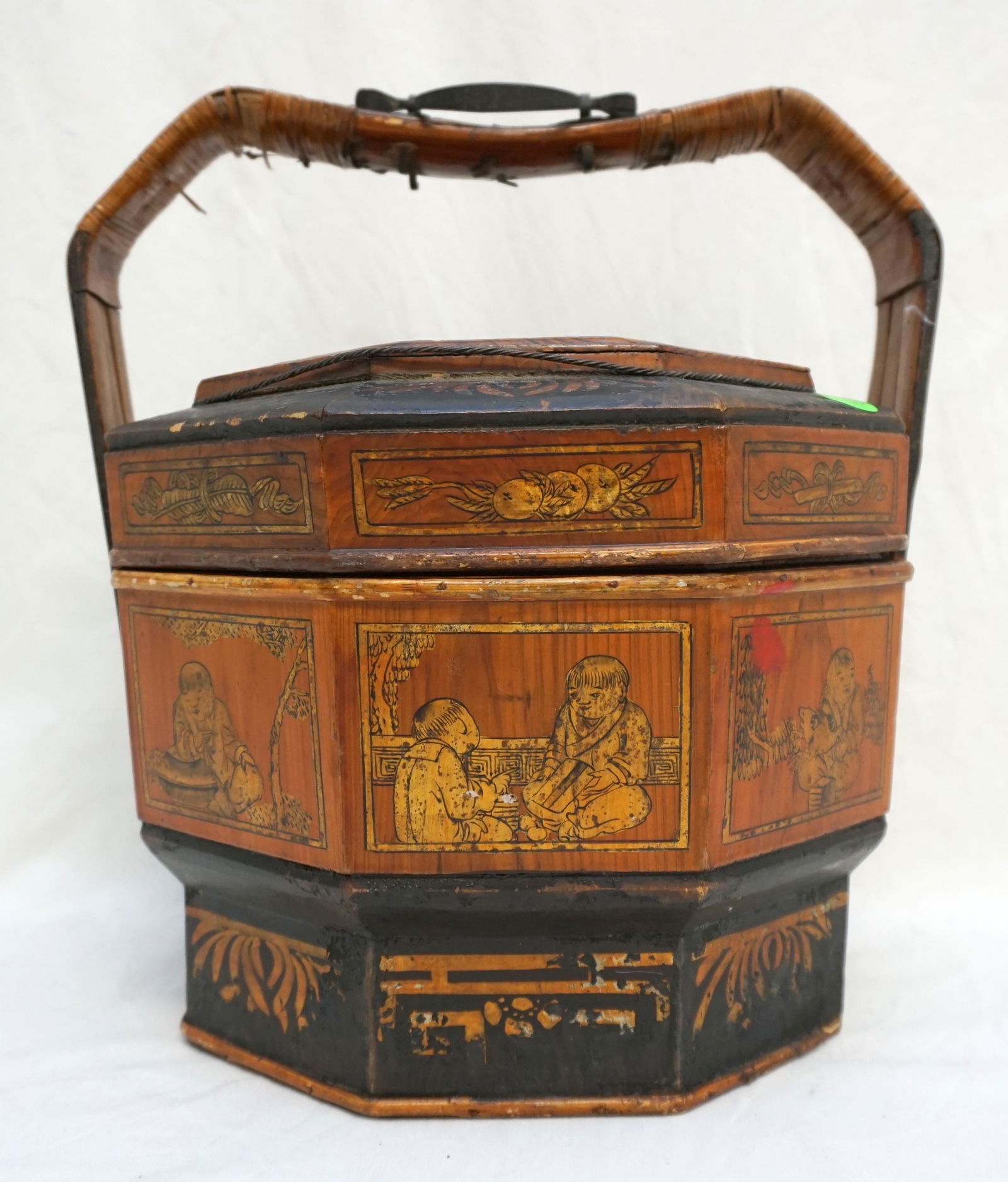 ANTIQUE CHINESE 19TH C. FOOD BASKET (1 of 10)