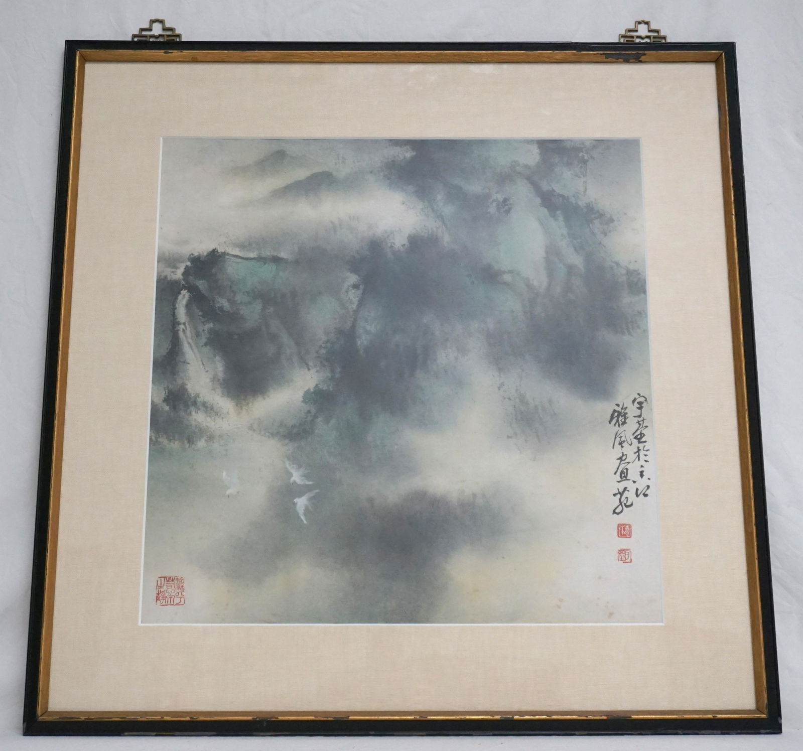 MID CENTURY FRAMED ORIGINAL CHINESE WATERCOLOR BY HENRY YUE-KEE WO (1 of 11)