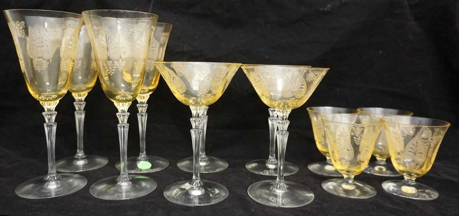 12 pc FOSTORIA TROJAN AMBER GLASSES (1 of 11)