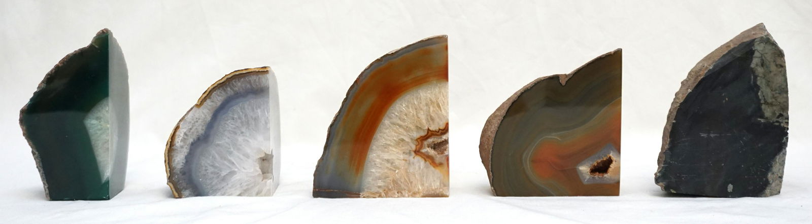 5 BRAZILIAN AGATE GEODE BOOKENDS (1 of 5)