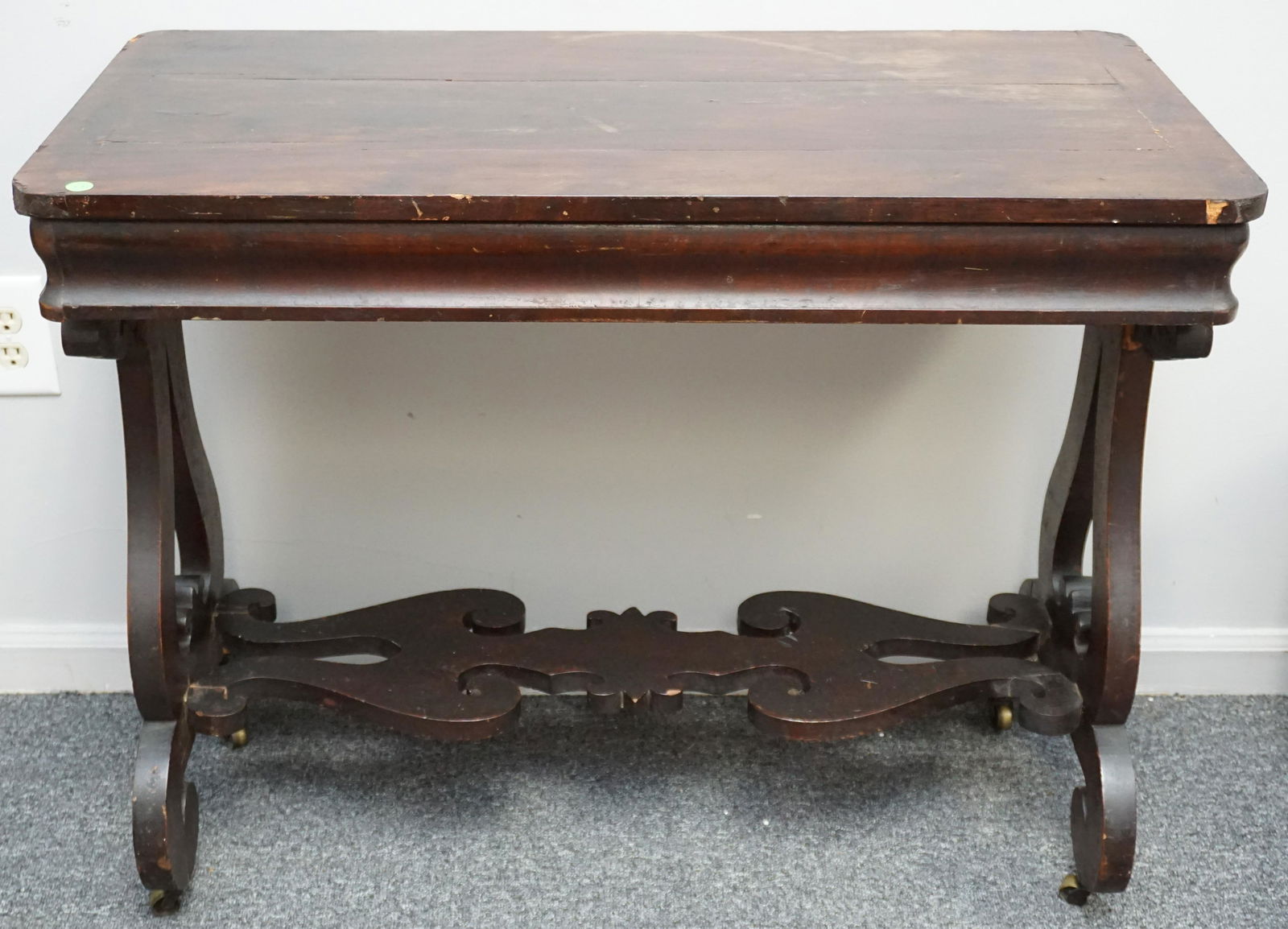 19th c MAHOGANY EASTLAKE TABLE (1 of 7)