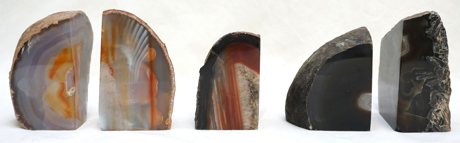 5 BRAZILIAN AGATE GEODE BOOKENDS (1 of 5)