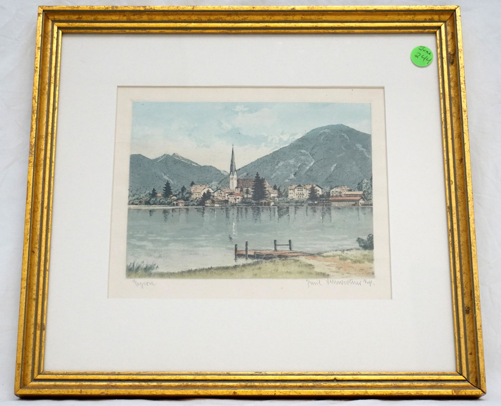 VINTAGE HAND COLORED ENGRAVING BAVARIA (1 of 5)