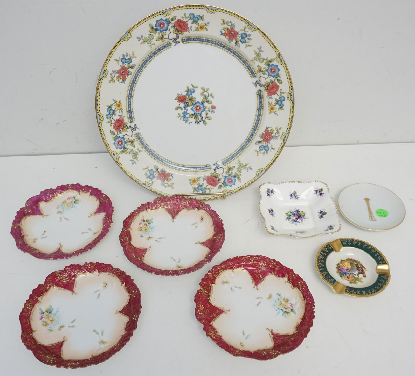 8 PC ANTIQUE PORCELAIN PLATES ETC (1 of 5)