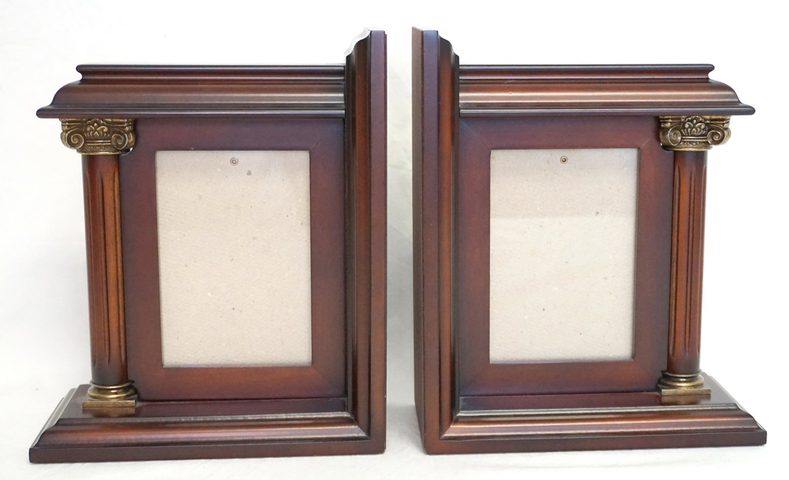 PAIR MAHOGANY PHOTO BOOKENDS (1 of 9)