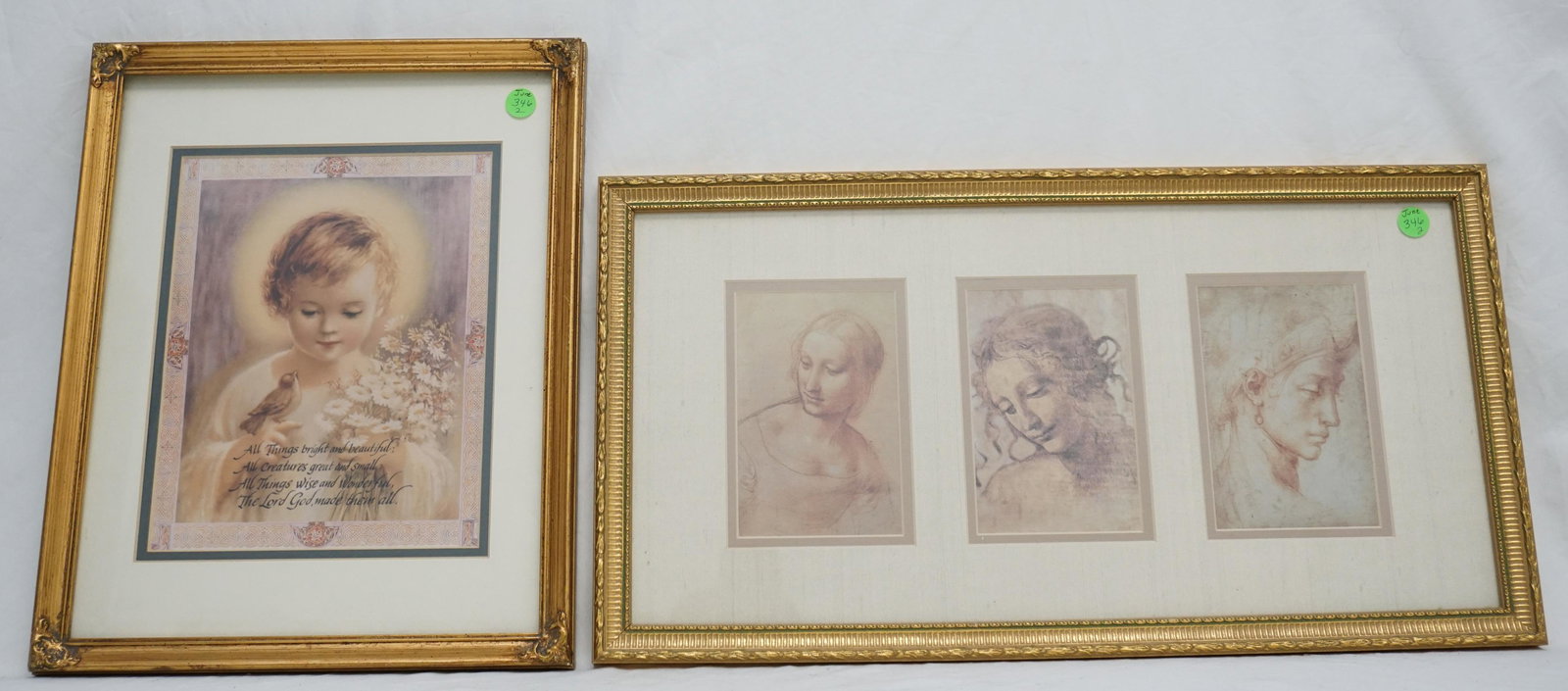 2 FRAMED PRINTS - DA VINCI + PRAYER (1 of 4)