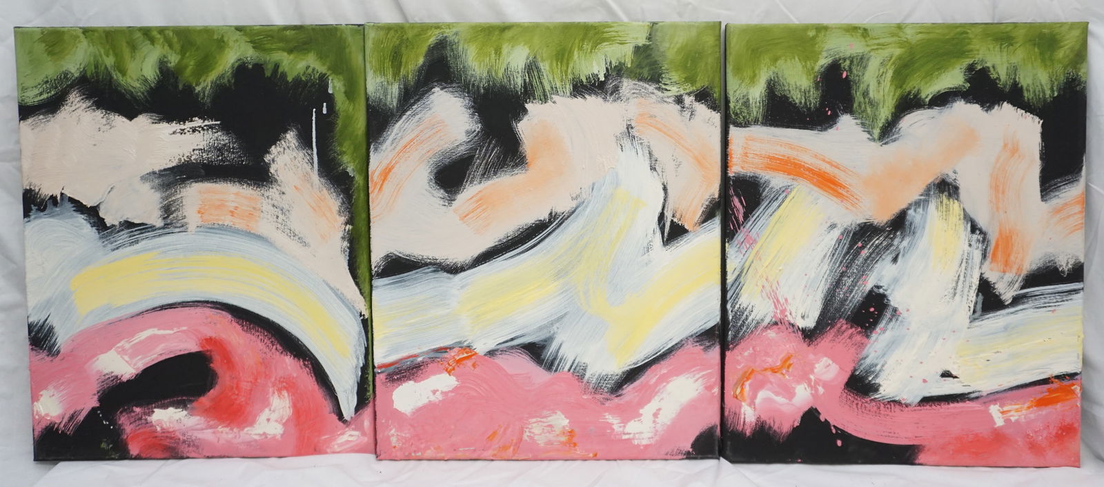 3PC MODERN ABSTRACT OIL ON CANVAS (1 of 8)