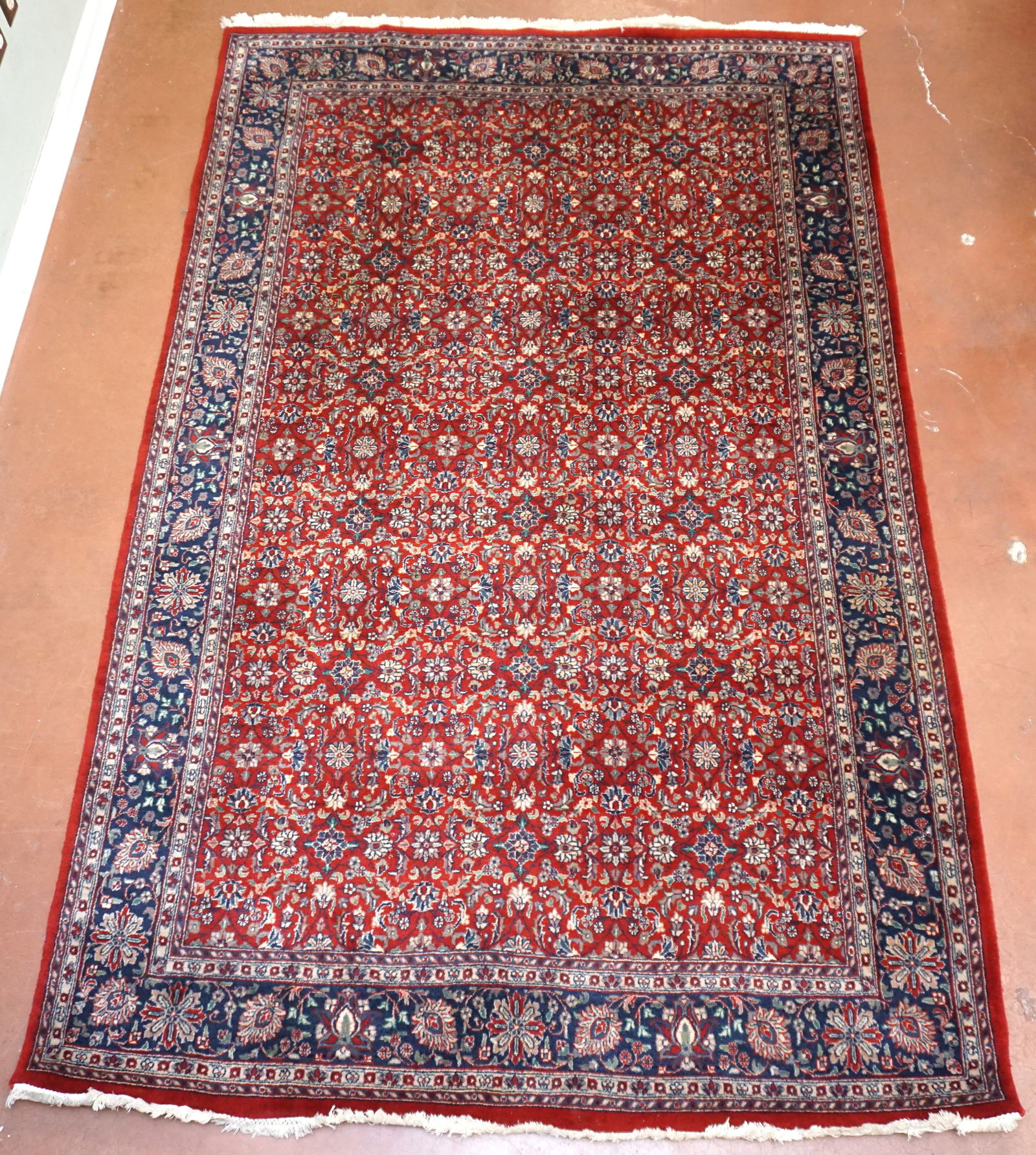 SEMI ANTIQUE HAND KNOTTED BIBIKABAD RUG 9FT (1 of 9)