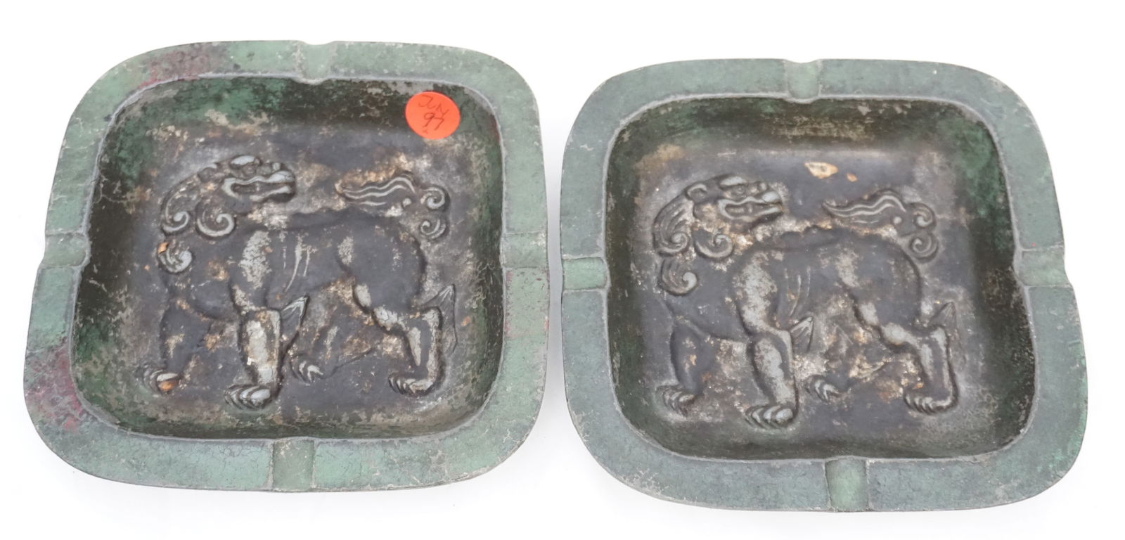 PAIR NAMBU TEKKI MCM SHISHI ASHTRAYS (1 of 6)
