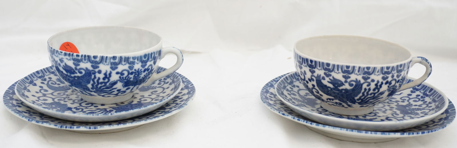 6 PC JAPANESE BLUE & WHITE PHOENIX PORCELAIN (1 of 4)