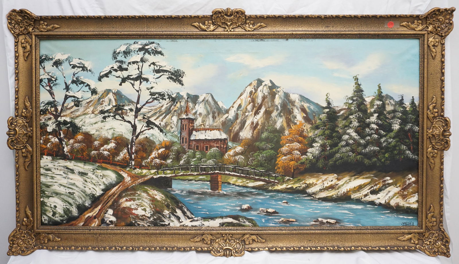 LARGE MID CENTURY LANDSCAPE J.  VALDES (1 of 5)